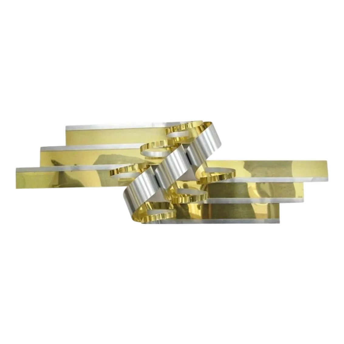 Vintage Curtis Jere 1989 Brass Chrome Ribbons Mid Century Modern Wall ...