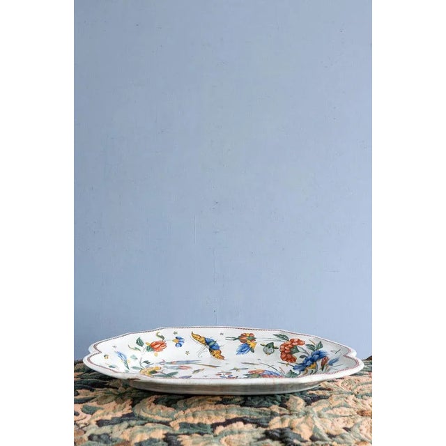 Polychrome Dish with Cornucopia by Rouen Faience, 1740s For Sale - Image 6 of 8