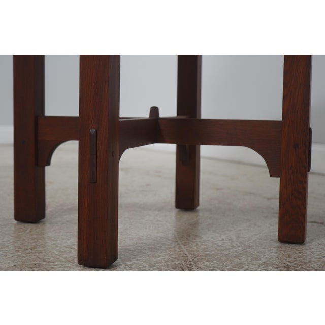 Wood Gustav Stickley Antique 40 Inch Round Table For Sale - Image 7 of 13