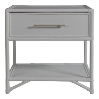 Olympia One-Drawer Nightstand in Light Gray For Sale