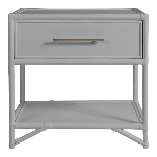 Olympia One-Drawer Nightstand in Light Gray For Sale