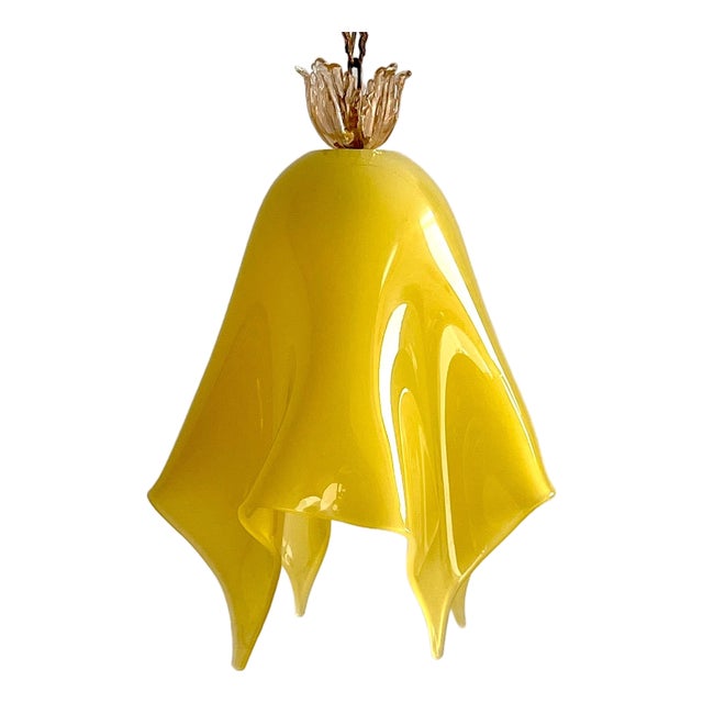 Murano Fazzoletto Pendant Light with Gold Dust by Seguso Vetri d'Arte, 1950s For Sale