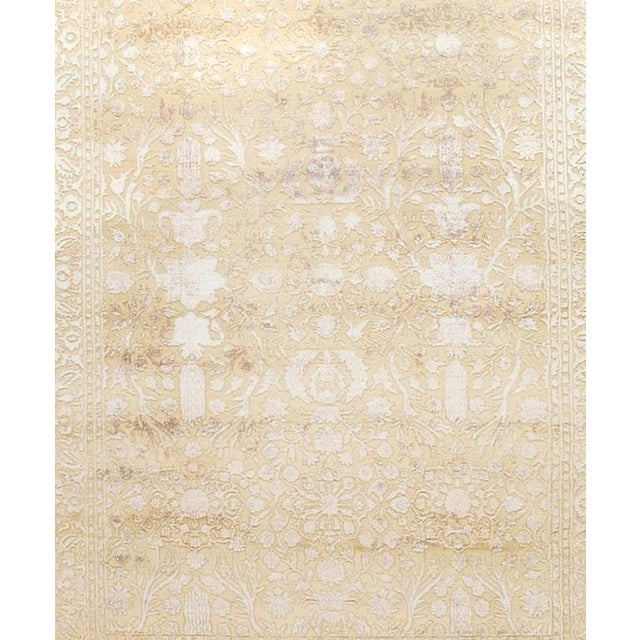 Traditional Pasargad DC Beige Tabriz Silk & Wool Rug For Sale - Image 3 of 4