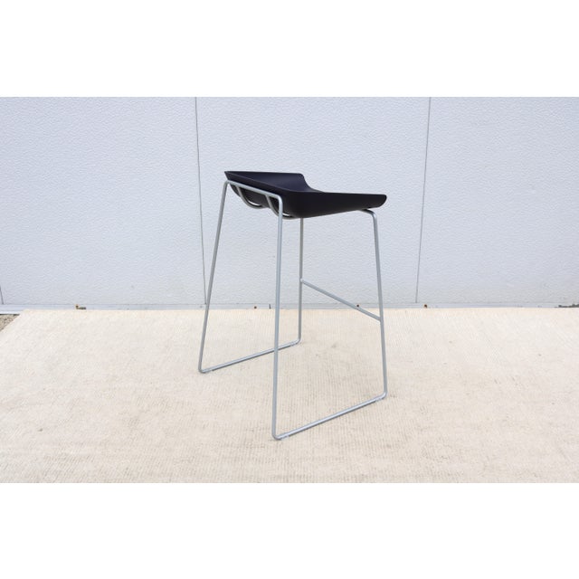 Modern Minimalist Steelcase Turnstone Scoop Bar Stool, 4 Available "New in Box" For Sale - Image 11 of 18