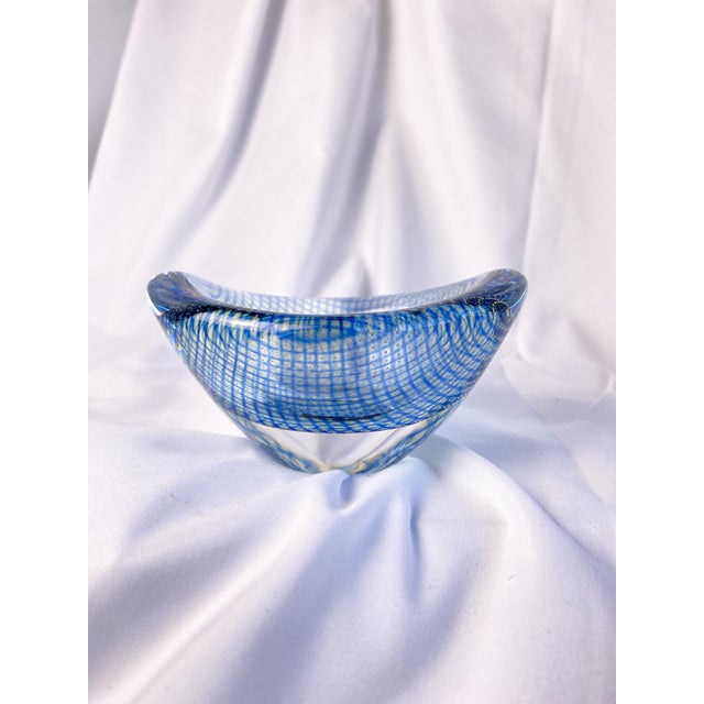 1950s Orrefors Crystal "Kraka" Small Bowl Signed by Artist Sven Palmqvist For Sale - Image 5 of 15