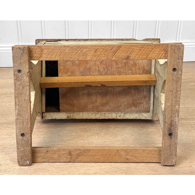 Antique Primitive Farmhouse White Painted Storage Milking Stool For Sale - Image 11 of 11