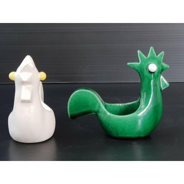 1950s Ceramic Roosters and Hens, 1950s, Set of 2 For Sale - Image 5 of 9