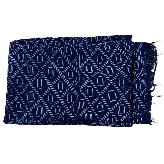 Fine Weaving Dogon Mali Indigo Mud Cloth Textile For Sale - Image 4 of 13