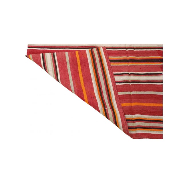 Striped Vintage Turkish Kilim Rug - 5`1" X 8`0" For Sale - Image 4 of 6