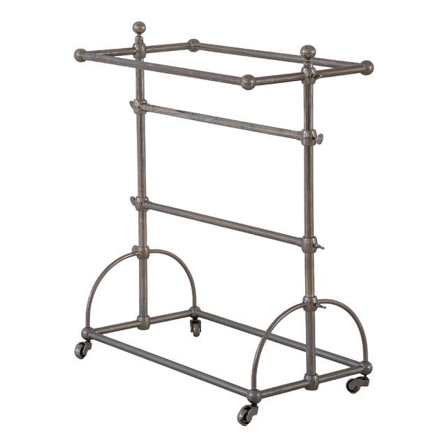 Art Deco Towel Rack in Nickel-Plating For Sale