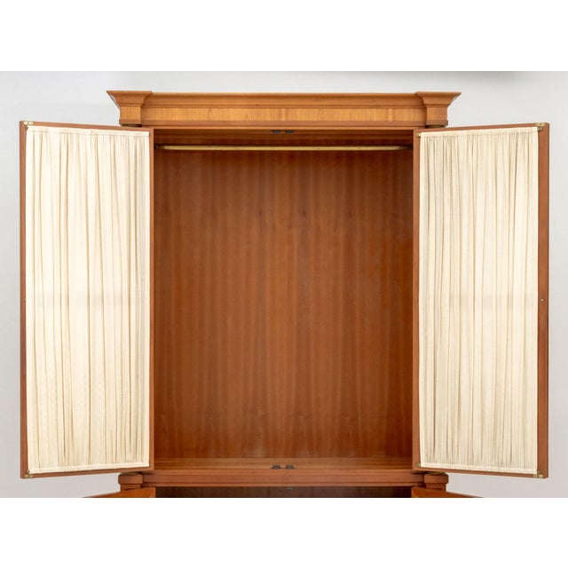 Late 20th Century Empire Style Cherrywood Bookcase Cabinet For Sale - Image 5 of 9