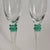 Vintage Champagne Flutes Clear Glass With Green Stem Detail, 9" - Set of 2 For Sale - Image 4 of 7
