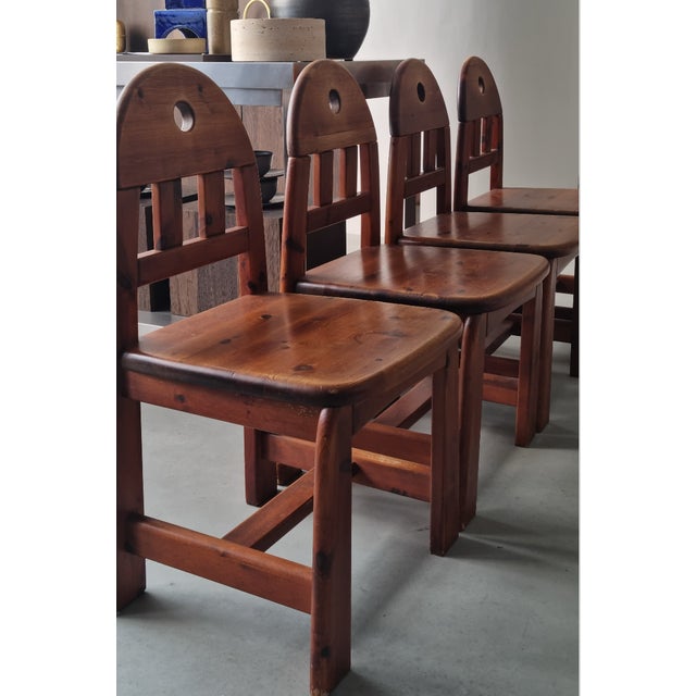 Brutalist Dining Chairs by Wasa Möbel, 1970s, Set of 4 For Sale - Image 10 of 10