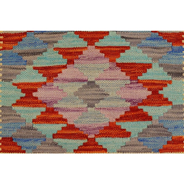 Bohemian Turkish Kilim Gold Rust Hand-Woven Wool Rug For Sale - Image 4 of 9