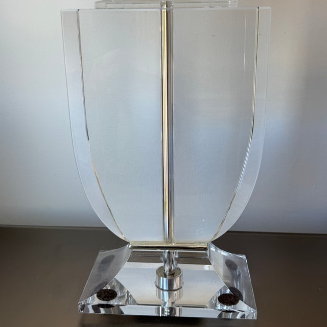 Robert Abbey Pair of Robert Abbey Artemis Crystal Lamps For Sale - Image 4 of 7