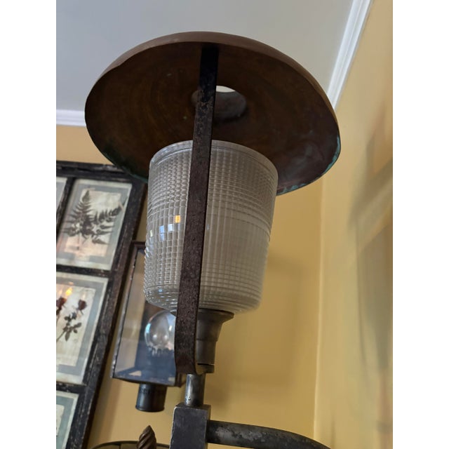 Vintage French Industrial Copper and Glass Wall Lamps - a Pair For Sale - Image 9 of 9