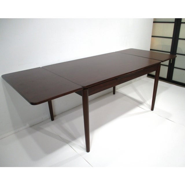 Pastoe Mid Century Extendable Teak Dining Table by Ekstrom for Swedese Pastoe Sweden For Sale - Image 4 of 12