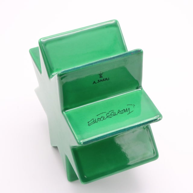 Ettore Sottsass 1970s "Hsing" Vase Designed by Ettore Sottsass Green For Sale - Image 4 of 4