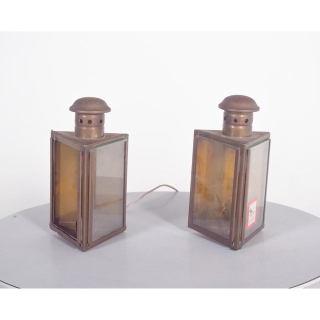 Danish Copper and Glass Street Lanterns, 1950 For Sale - Image 3 of 9