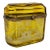 Bohemian Amber Etched Glass Coach Scenic Jewelry Casket, Circa 1880 For Sale