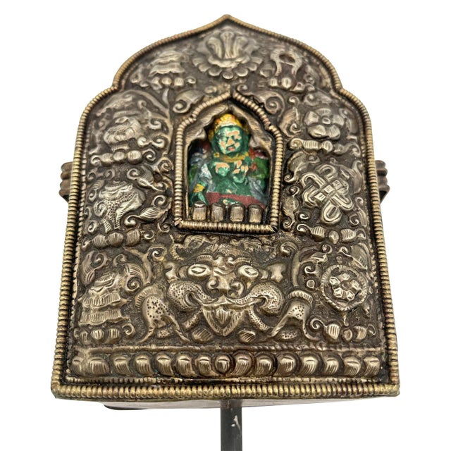 Antique Tibetan Silver Buddhist Gau For Sale - Image 4 of 4