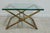 1950s Vintage Gold Gilt Faux Bamboo Campaign X Base End Table Italian Regency B For Sale - Image 5 of 10