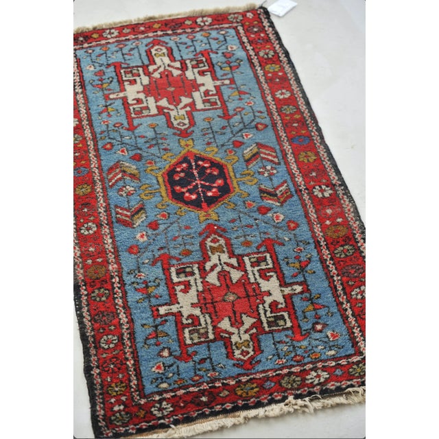 *All of our antique & vintage rugs are professionally cleaned prior to being listed.* Name: Sky Blue Karaja Size: 2.4 x...