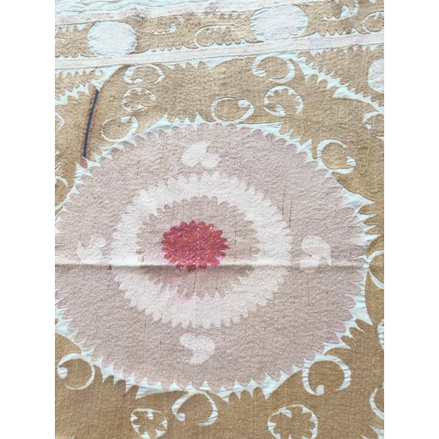 Vintage Embroidery Suzani from Samarkand, circa mid-1960s. Dimension; 52'' x 57'' inches / 132 x 146 cm / 4'4'' x 4'9''...