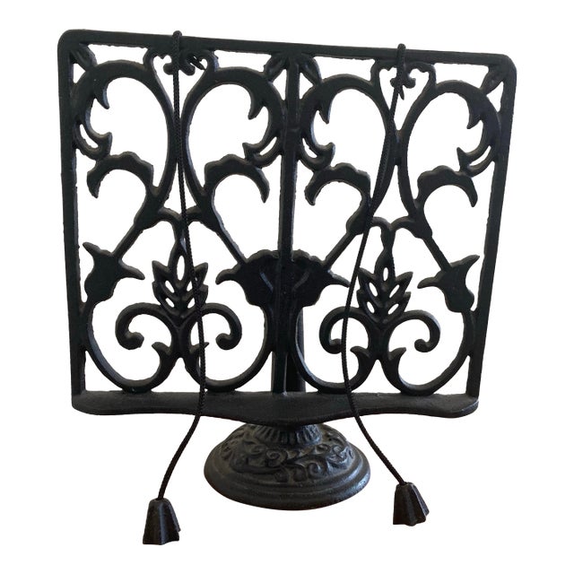 Cast Iron Cookbook/Art/ Tablet Stand For Sale