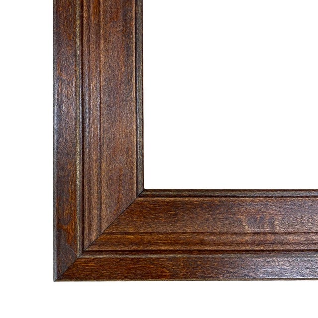 French Two Pointing Dogs 8x10" Framed Reproduction Print on Canvas, Distressed Brown Wood Frame For Sale - Image 3 of 3