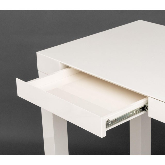 Late 20th Century Modern White Lacquered Parson's Desk For Sale - Image 5 of 7