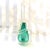 This is a green unmarked art glass perfume bottle with a clear glass piece that winds around it. The bottle looks...