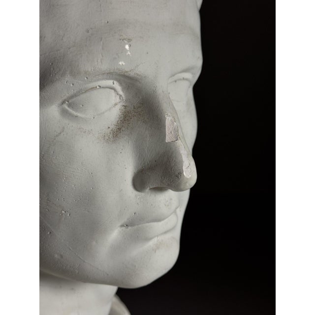 Traditional Plaster Bust of Emperor Augustus For Sale - Image 3 of 18