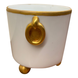 Miniature Cachepot With Gilded Handles and Ball Feet