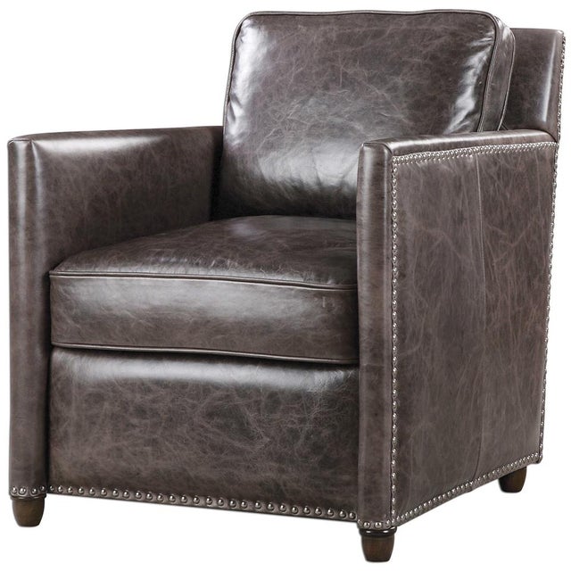 Leather Club Chair For Sale - Image 4 of 4