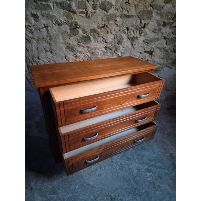 1920s Art Deco French Oak Chest of Drawers, 1920s For Sale - Image 5 of 18