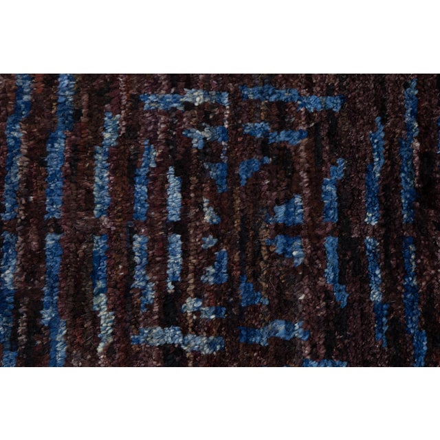 Contemporary Modern Moroccan Style Geometric Wool Area Rug in Deep Espresso For Sale - Image 10 of 12