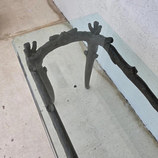 Patinated Bronze Faux Bois Branch Console Table Attributed to Carl Gillberg For Sale - Image 12 of 12