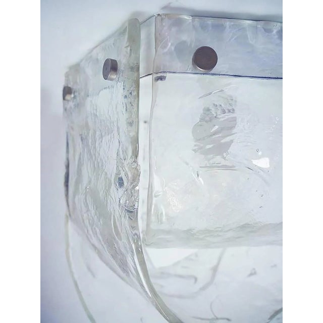 Elegant hexagonal ceiling light made of hand-blown murano glass with ice pattern. Manufactured by avmazzega, italy in the...