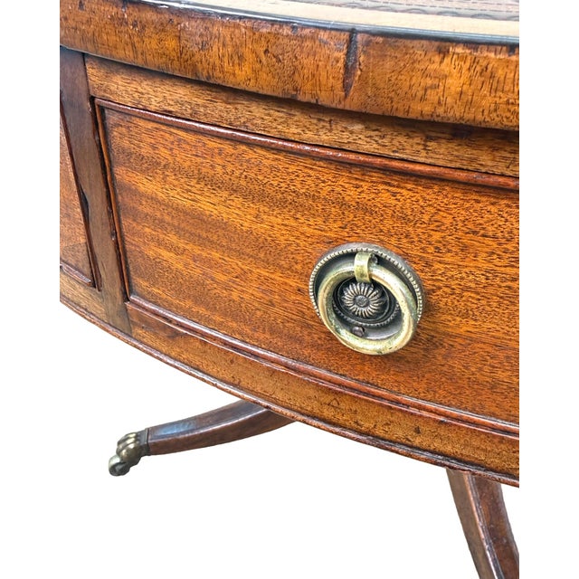 George III English Georgian Mahogany Drum Top Library Table, 1800 For Sale - Image 10 of 12