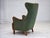 Danish Highback Armchair in Green Velour and Teak Wood, 1960s For Sale - Image 9 of 18