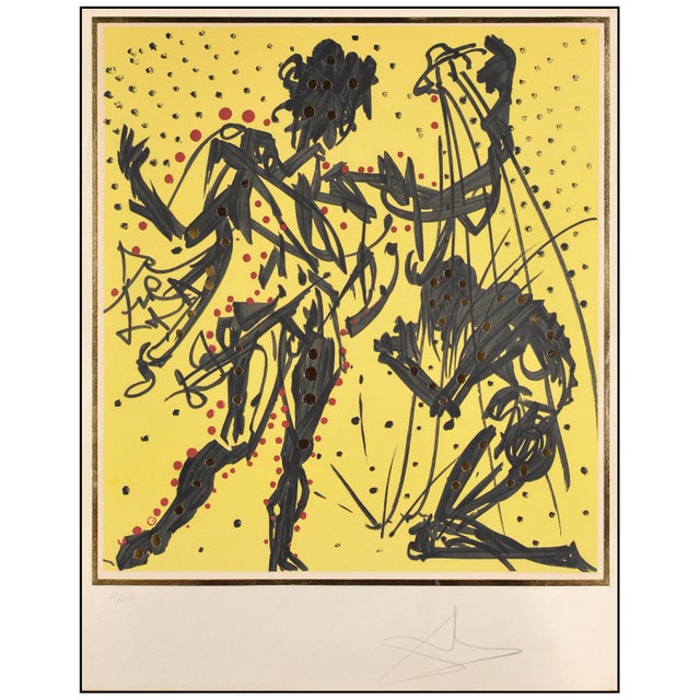 Surrealism 1972 Philip Surrealism Yellow Lithograph Salvador Dalí For Sale - Image 3 of 6