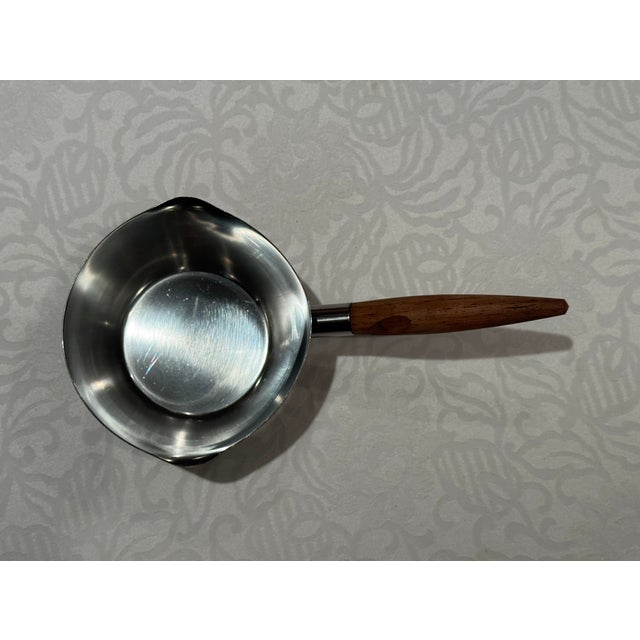1960s Danish Modern Stainless Steel & Rosewood Butter Warmer by Dana For Sale - Image 10 of 13