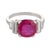 Contemporary French Mid Century 3.55 Carat Burma Ruby Diamond Platinum Ring, Size 6.5 For Sale - Image 3 of 5