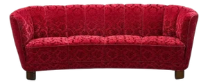 Danish Cabinetmaker, Oak, Fabric, Curved Banana Sofa, Denmark, 1960s