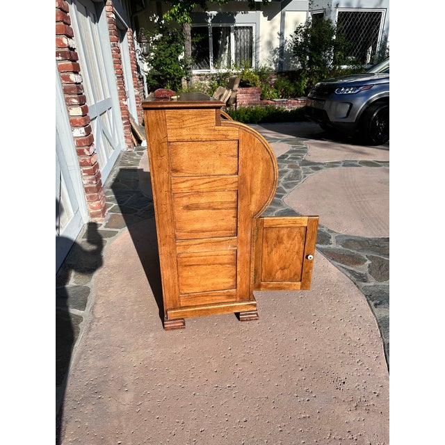 1980s Vintage Riverside Furniture Oak Roll Top Secretary Desk With