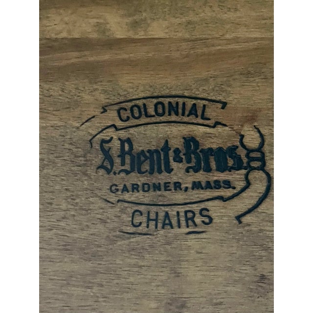1970s Colonial S Bent & Bros Hard Rock Maple Rocking Chair For Sale - Image 11 of 11