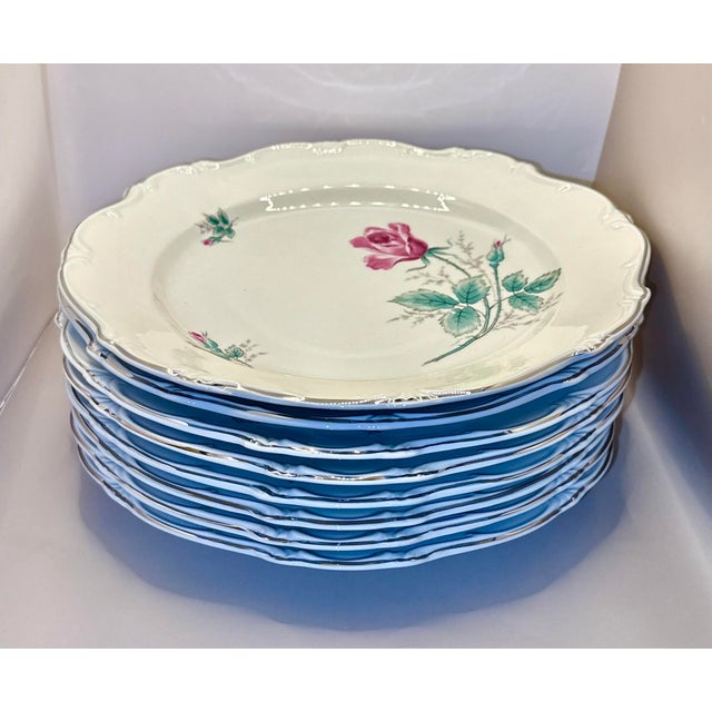 Ceramic Mid 20th Century Chalet Rose 11 3/4" Chop Plate (Round Platter) For Sale - Image 7 of 11