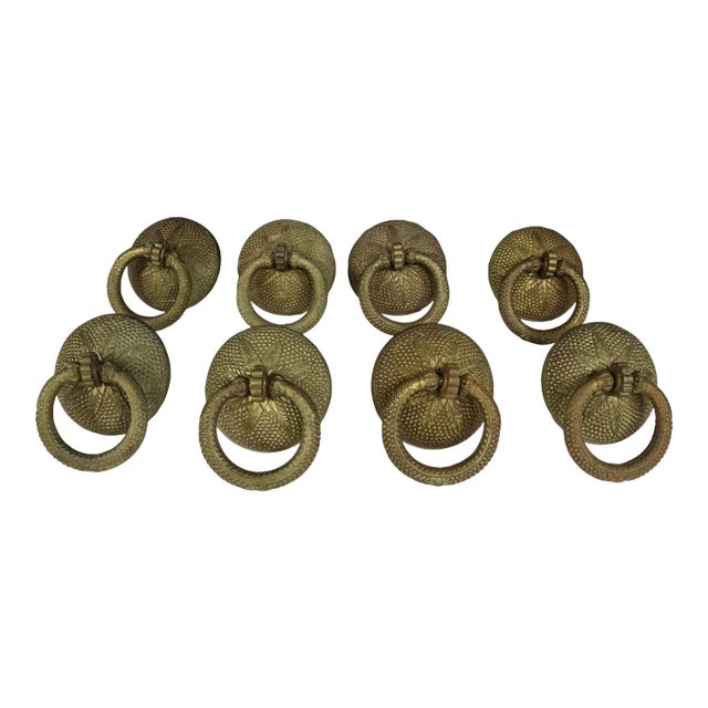 Victorian Brass Drape Tie-Backs/8 For Sale