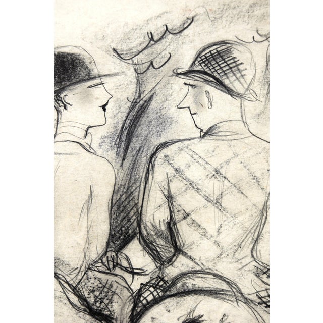 Paper André Szenes, Morning Ride, 1920s, Chalk & Pencil on Paper For Sale - Image 7 of 14